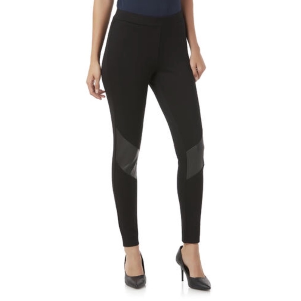 Metaphor Leather-Patch Leggings